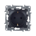 Розетка Legrand Etika встраиваемая антрацит со шторками (672622)