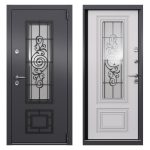 Дверь входная с терморазрывом Torex Роял Кинг правая букле графит - кт белый со стеклопакетом 950х2050 мм