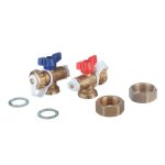 Тройник коллекторный 1" с воздухоотводчиком и с шаровым краном (UFH-ESK060303-M)