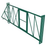 Ворота откатные каркас с комплектом под автоматику Премиум 5х2 м с калиткой зеленые RAL 6005 правые