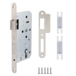 Замок врезной Fuaro C-55-72 для входной двери под цилиндр нержавеющая сталь