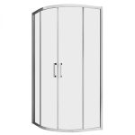 Душевой уголок Abber Schwarzer Diamant хром 100х100х195 см полукруг стекло прозрачное 6 мм (AG01100)