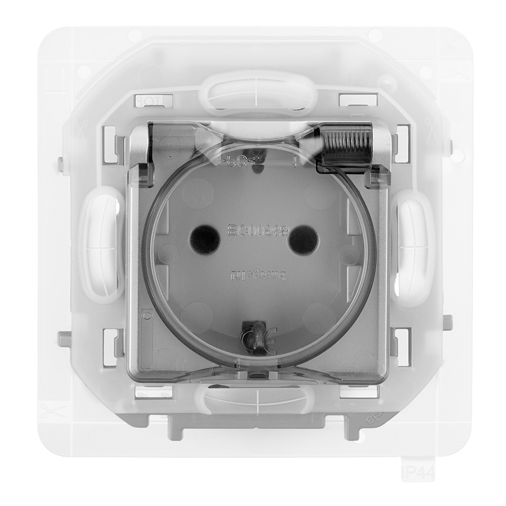 original-25279.jpg Розетка Legrand Inspiria встраиваемая алюминий со шторками с крышкой (673742) — изображение 1