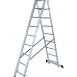Лестница алюминиевая трансформер двухсекционная 9 ступеней Новая высота бытовая