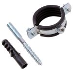 Хомут сантехнический 1 1/2 48-53 мм оцинкованная сталь со шпилькой и дюбелем