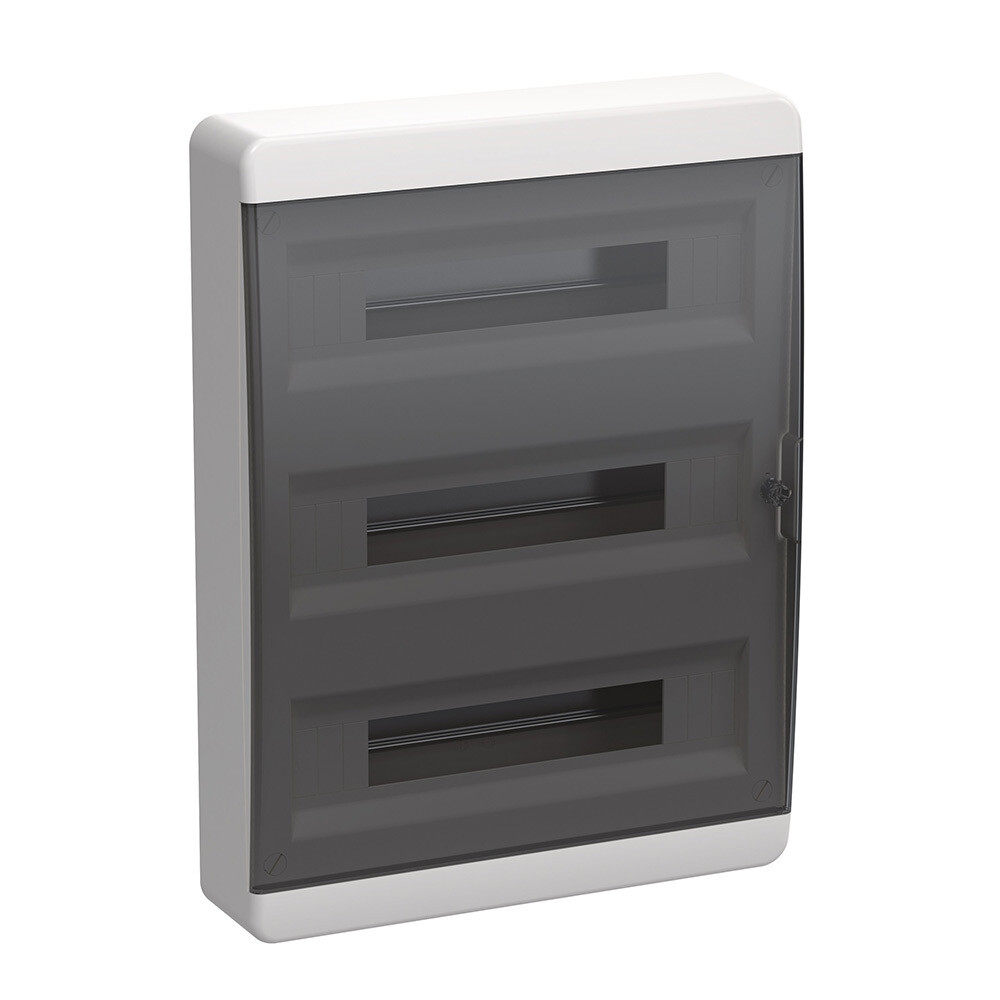 original-25388.jpg Щит распределительный навесной IEK Tekfor ЩРН-П-54 пластиковый IP41 535х398х102 мм 54 модуля прозрачная дверь — изображение 1