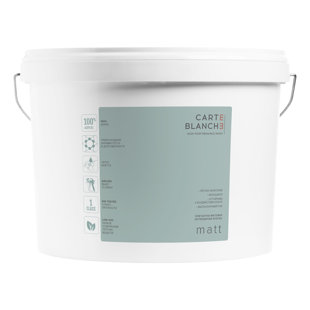 original-25420.jpg Краска моющаяся Carte Blanche Matt база С бесцветная 8,1 л — изображение 1