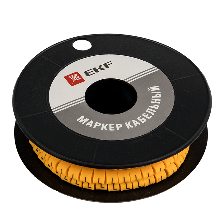 original-25456.jpg Маркеры кабельные (клипсы) EKF PROxima 4,5-8,6 мм буква L желтые (350 шт.) (plc-KM-6-L) — изображение 1