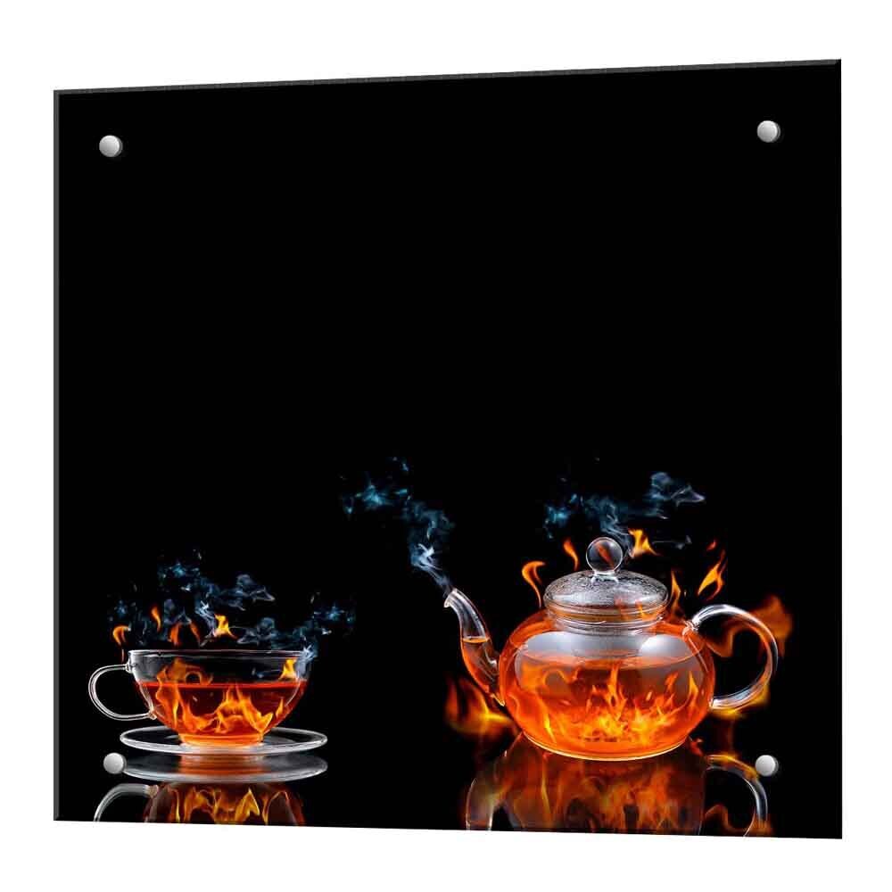 original-25476.jpg Панель стеновая закаленное стекло для кухни 600х600х4 мм огненный сервиз — изображение 1