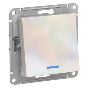 Переключатель Systeme Electric AtlasDesign одноклавишный встраиваемый жемчуг с подсветкой (ATN000463)