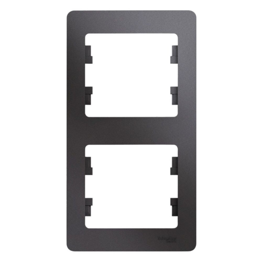 original-25818.jpg Рамка Systeme Electric Glossa двухместная графит (GSL001306) — изображение 1