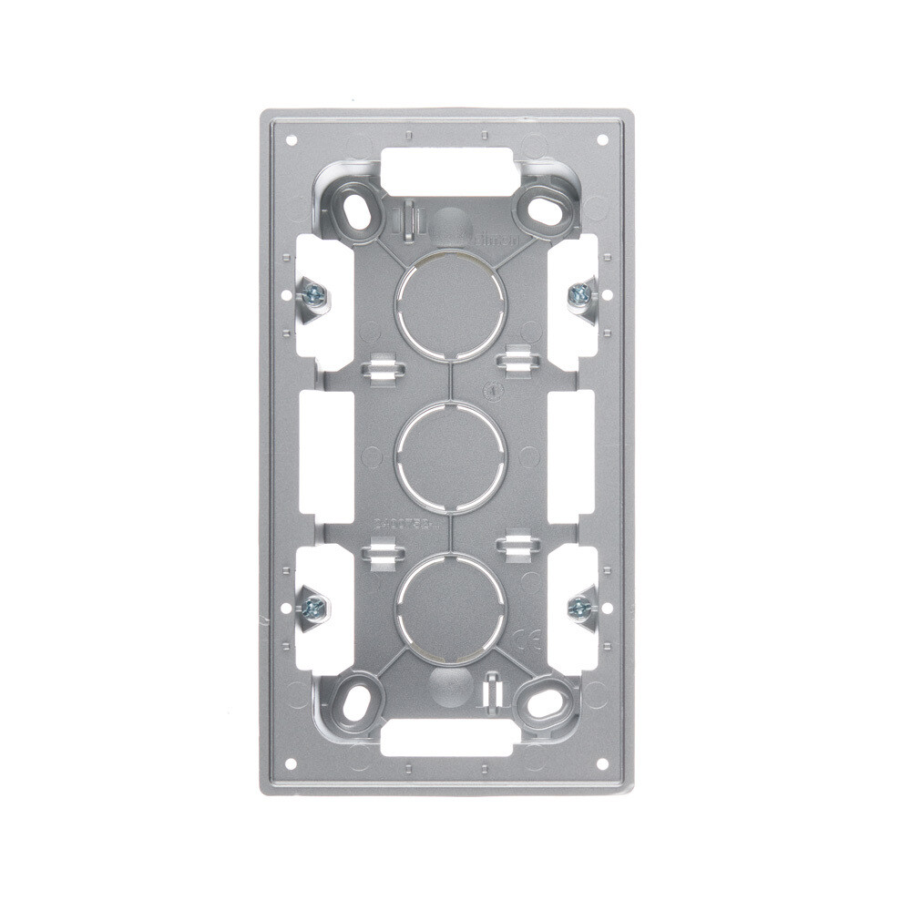 original-25831.jpg Коробка монтажная Simon 24 Harmonie двухместная накладная алюминий (2400752-033) — изображение 1