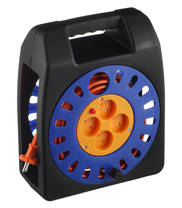 original-25844.jpg Удлинитель UNIVersal без заземления 20 м на катушке 2,2 кВт 4 розетки ПВС 2х1 кв.мм IP20 — изображение 1