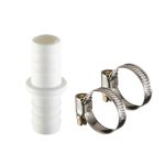 Соединитель для сливных шлангов ДТРД 19х19 мм с хомутами