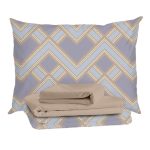 Комплект постельного белья 1,5-спальный тенсель Mona Liza Alex бежевый с простыней 150х215 см