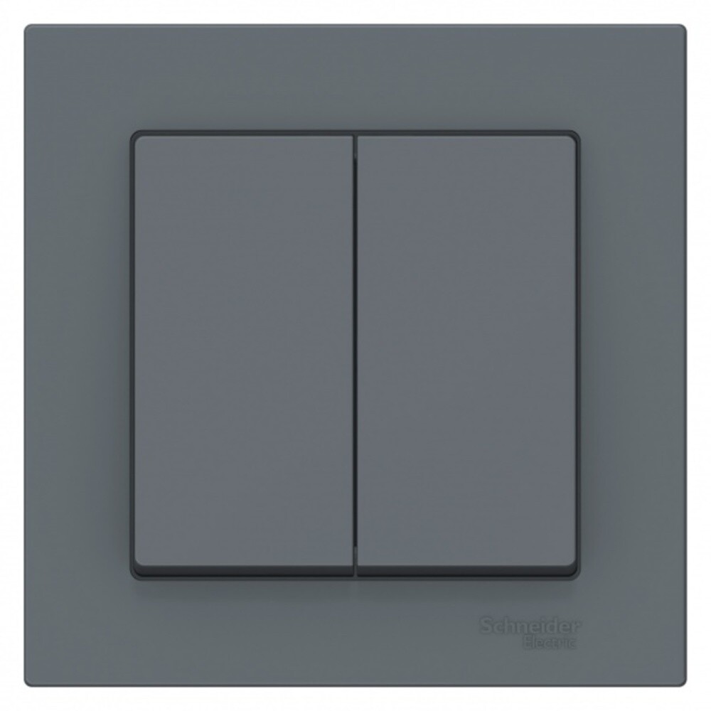 original-26016.jpg Выключатель Systeme Electric AtlasDesign двухклавишный встраиваемый грифель (ATN000752) — изображение 1