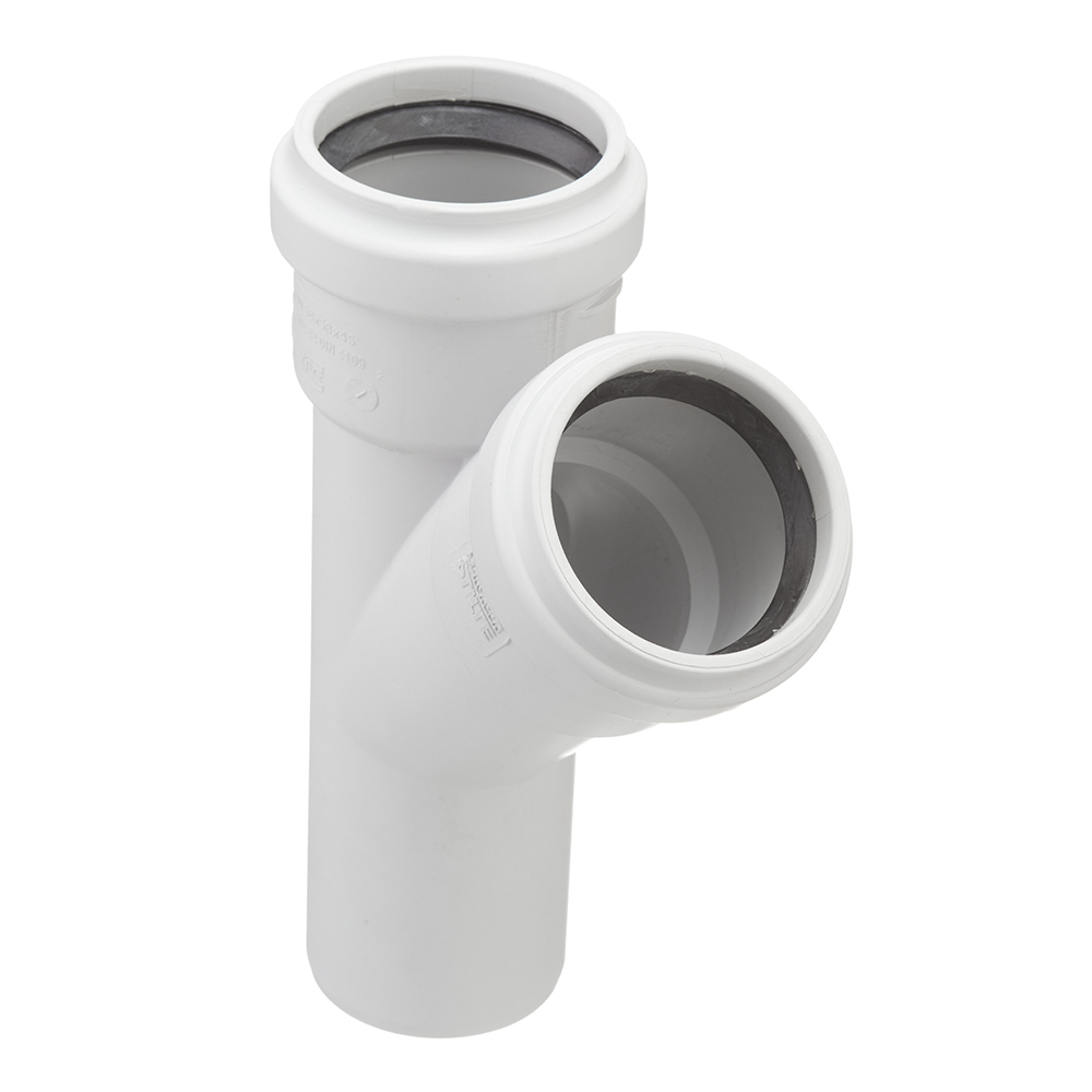 original-26042.jpg Тройник Pro Aqua Stilte Plus d58 мм 45° пластиковый шумопоглощающий для внутренней канализации — изображение 1