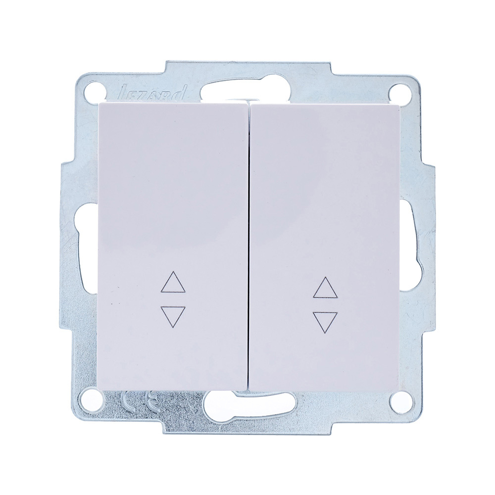 original-26201.jpg Выключатель Lezard Vesna двухклавишный встраиваемый белый проходной (742-0288-106) — изображение 1