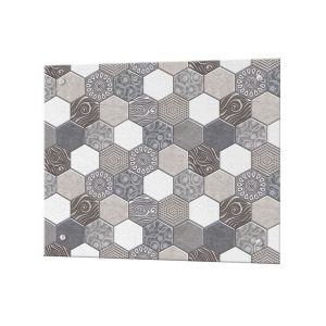 Панель стеновая закаленное стекло для кухни 500х600х4 мм плитка амаретто