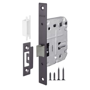 Замок врезной Fuaro Plastic P72-50 для межкомнатной двери под фиксатор графит