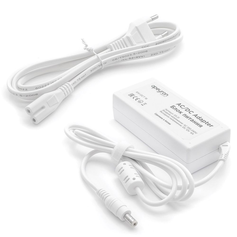 original-26405.jpg Блок питания для светодиодных лент Apeyron пластиковый 72 Вт IP44 220/12 В белый — изображение 1