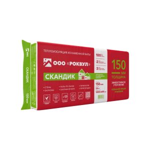 Утеплитель Роквул Лайт Баттс Скандик 150х600х1200 мм 3,6 кв.м