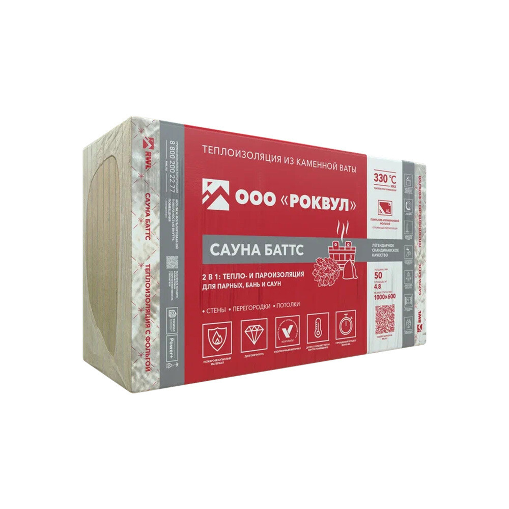 original-26487.jpg Утеплитель отражающий Роквул Сауна Баттс 50х600х1000 мм 4.8 кв.м — изображение 1