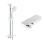 Смеситель для душа без излива Grohe Grohtherm SmartControl термостатический со стойкой с лейкой хром (34719000/27926001)