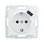 Розетка Lezard Vesna встраиваемая белая с USB-A (742-0288-181)