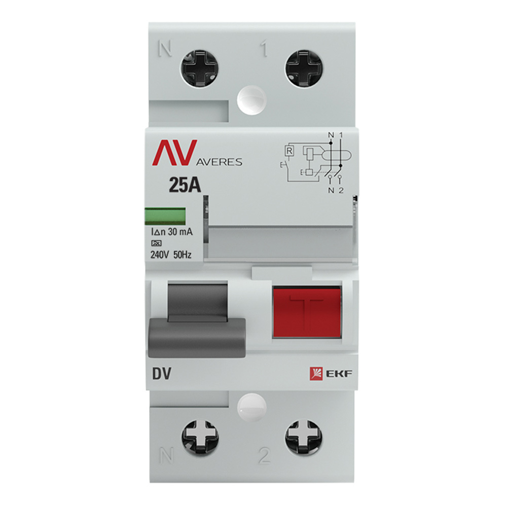 original-26613.jpg УЗО EKF Averes DV 25А 1P+N тип A 30 мА 10 кА (rccb-2-25-30-a-av) — изображение 1