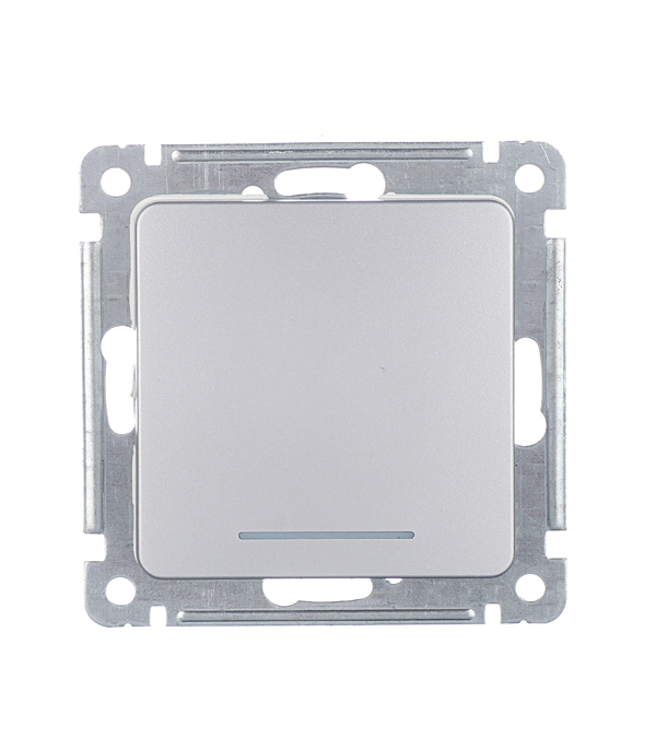 original-26646.jpg Переключатель Hegel Master одноклавишный встраиваемый серебро с подсветкой (ВС10-462-06) — изображение 1
