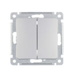 Выключатель Hegel Master двухклавишный встраиваемый серебро (ВС10-451-06)