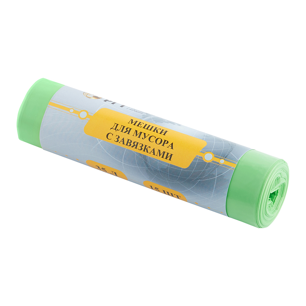 original-26700.jpg Мешок для мусора 35 л 510х530 мм полиэтиленовый с затяжкой (15 шт.) — изображение 1