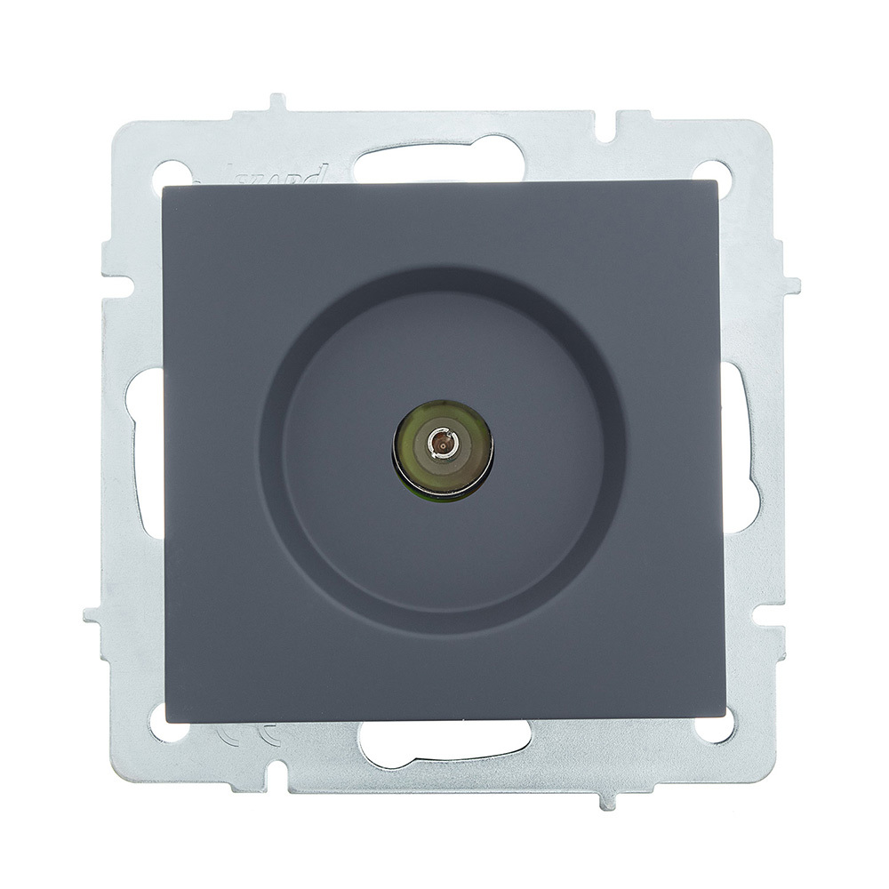 original-26723.jpg Розетка телевизионная Lezard Vesna встраиваемая графит RJ11 (742-3488-130) — изображение 1