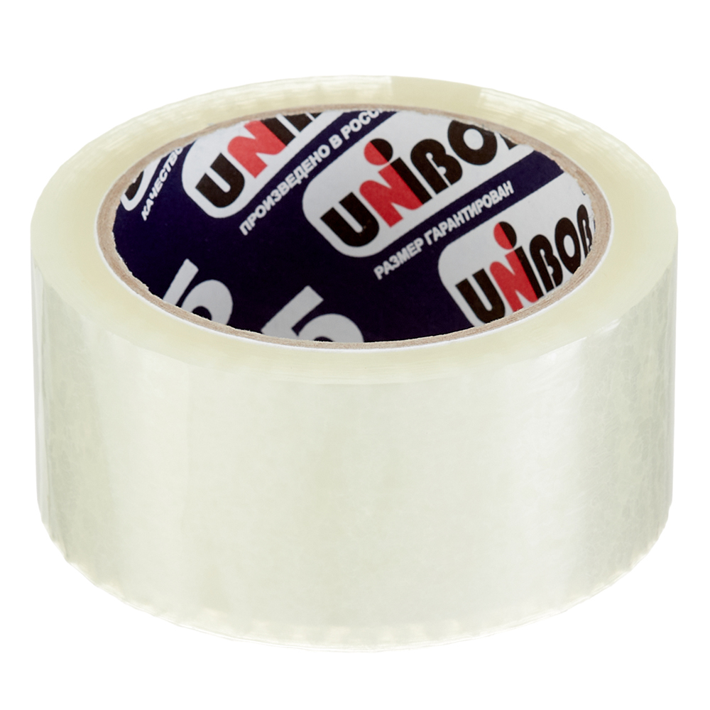 original-27036.jpg Лента клейкая упаковочная Unibob бесшумная прозрачная 48 мм 66 м — изображение 1