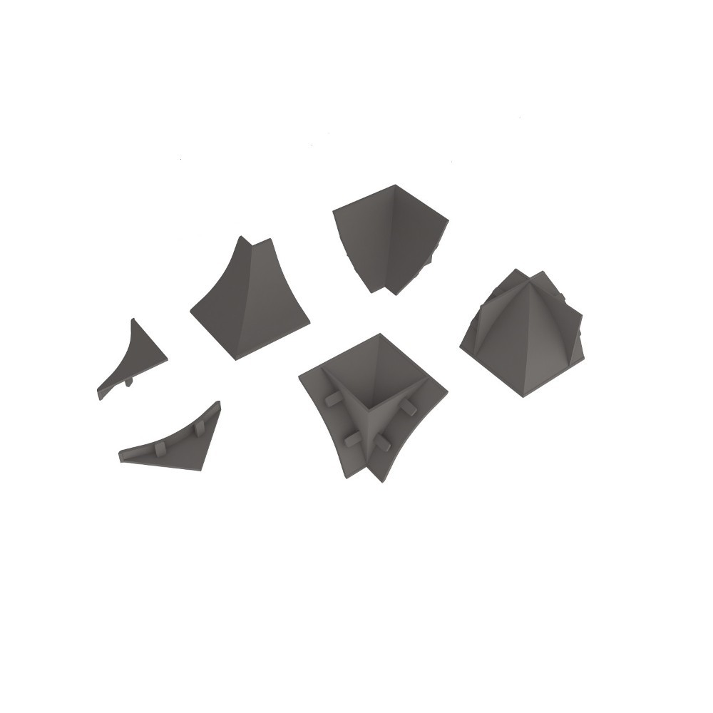 original-27180.jpg Комплект заглушек и уголков для плинтуса 56х30х7 мм серый Korner — изображение 1