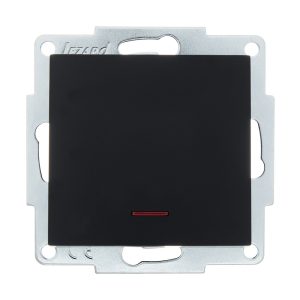 Выключатель Lezard Vesna одноклавишный встраиваемый черный бархат с подсветкой (742-4288-111)