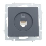 Розетка компьютерная Lezard Vesna встраиваемая графит RJ45 (742-3488-139)