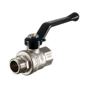 Кран шаровой латунный Bugatti 1/2 ВР(г) х 1/2 НР(ш) ручка прямой (3050211)