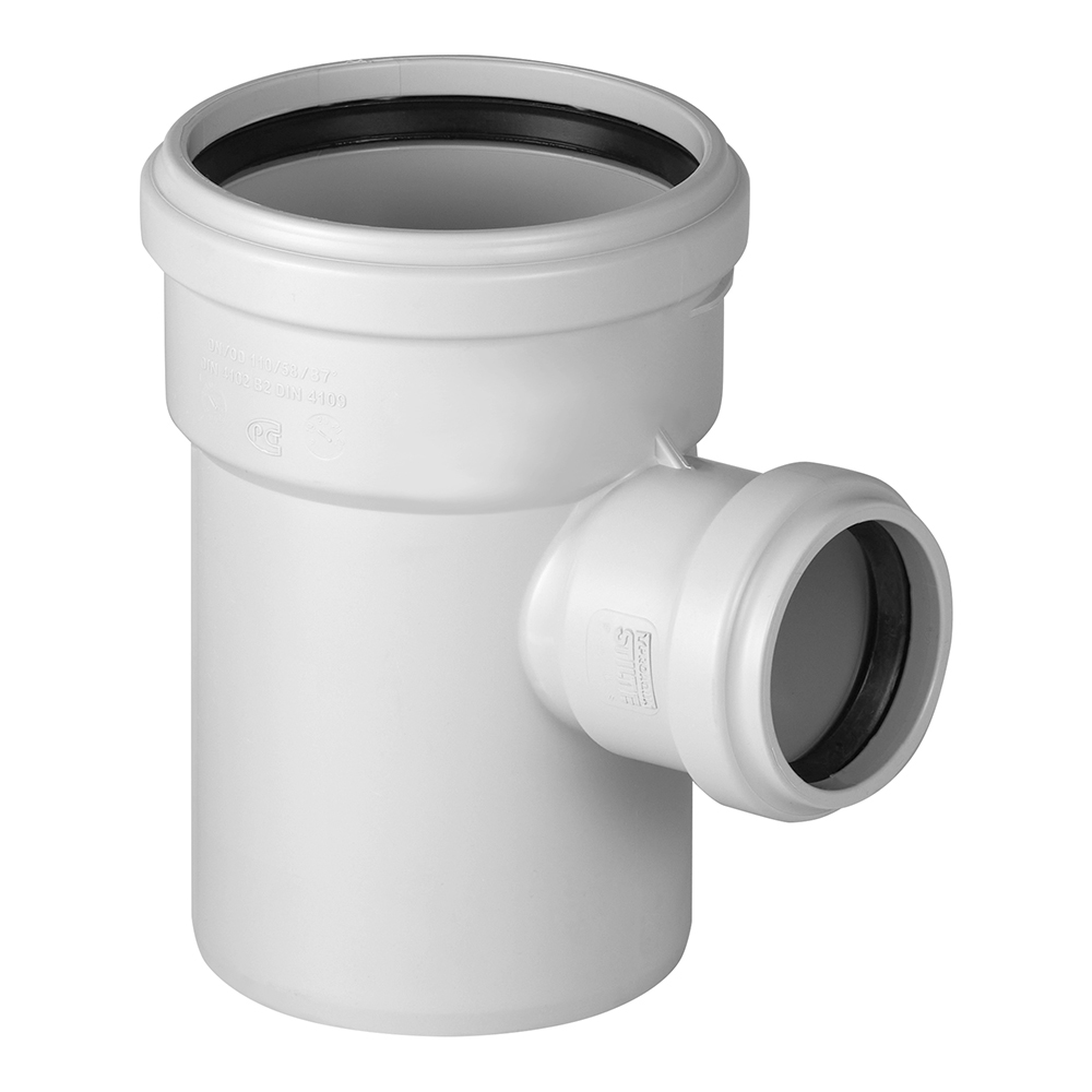 original-27378.jpg Тройник Pro Aqua Stilte Plus d110х58 мм 87° пластиковый шумопоглощающий для внутренней канализации — изображение 1