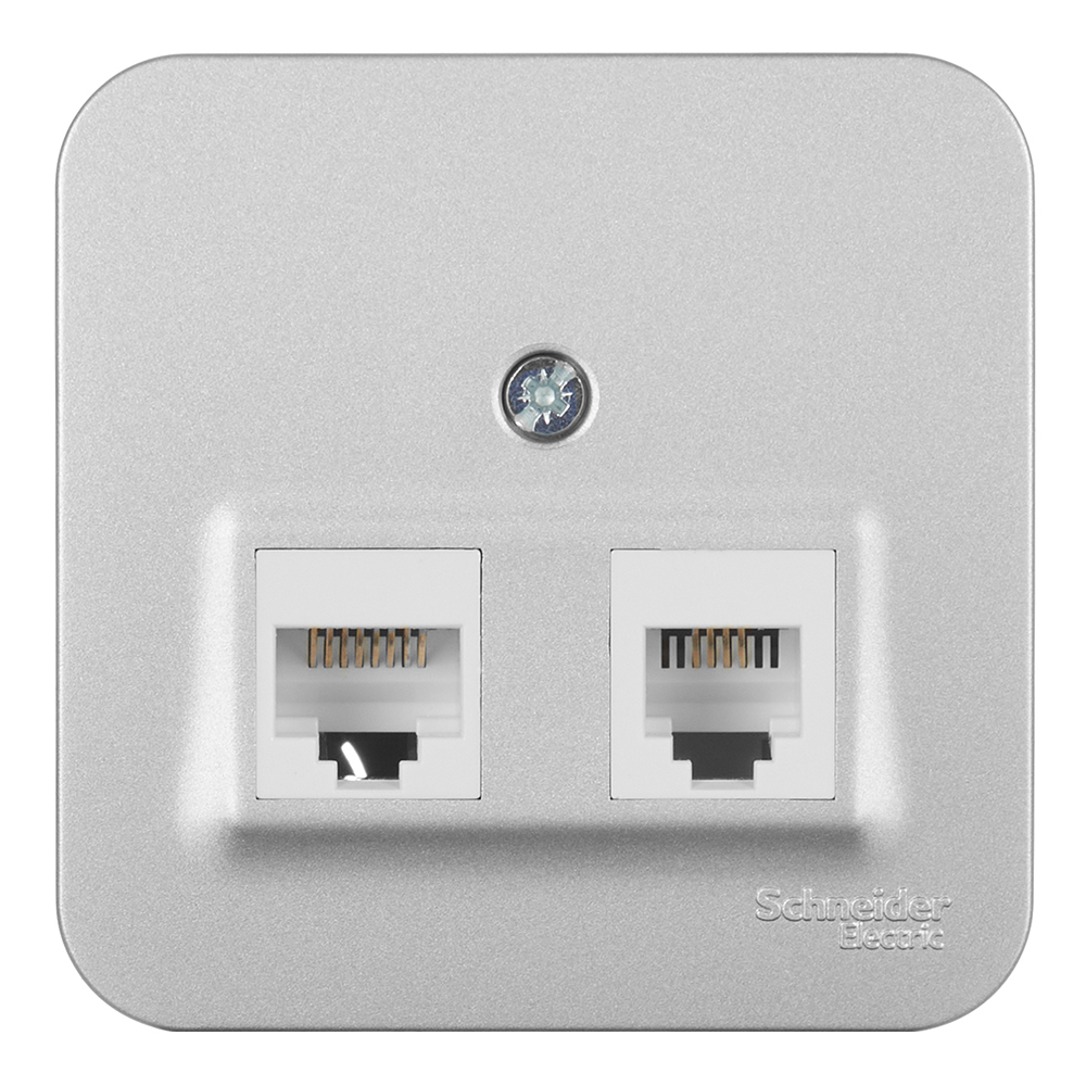 original-27417.jpg Розетка компьютерная/ телефонная Systeme Electric Blanca накладная алюминий RJ11/ RJ45 (BLNIA045113) — изображение 1