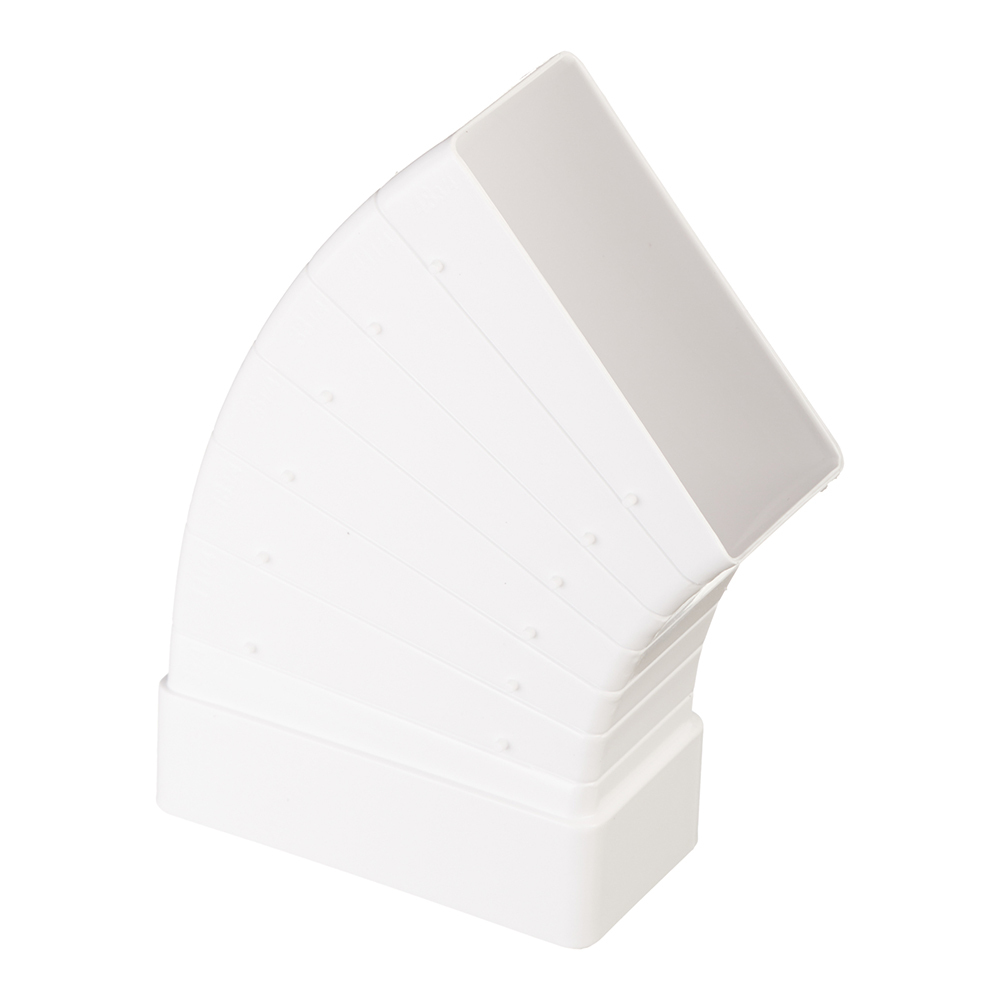 original-27432.jpg Колено горизонтальное пластиковое для плоских воздуховодов 55х110 мм разноугловое — изображение 1