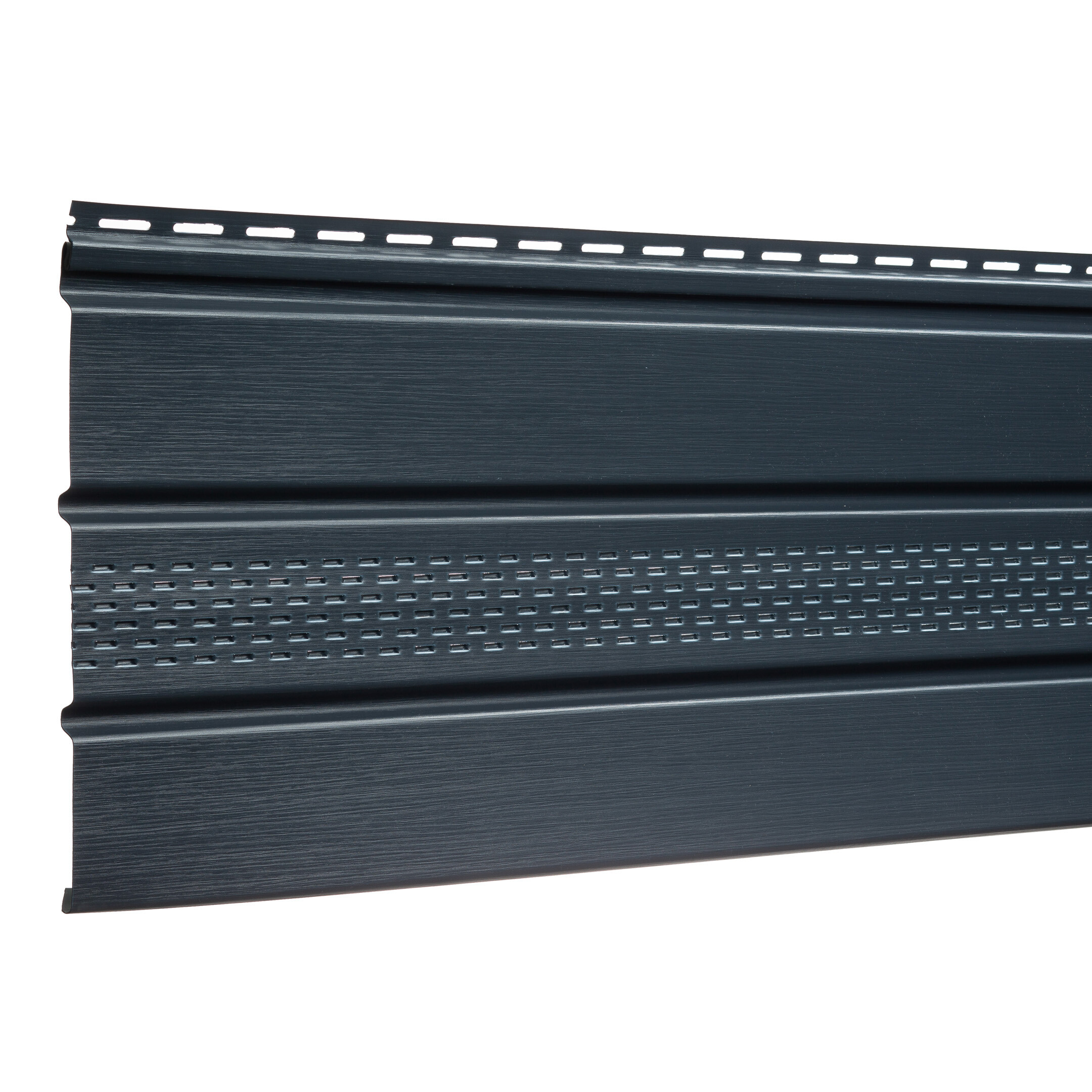 original-27437.jpg Софит ПВХ с центральной перфорацией Docke Standard графитовый серый RAL 7024 3000х305 мм — изображение 1