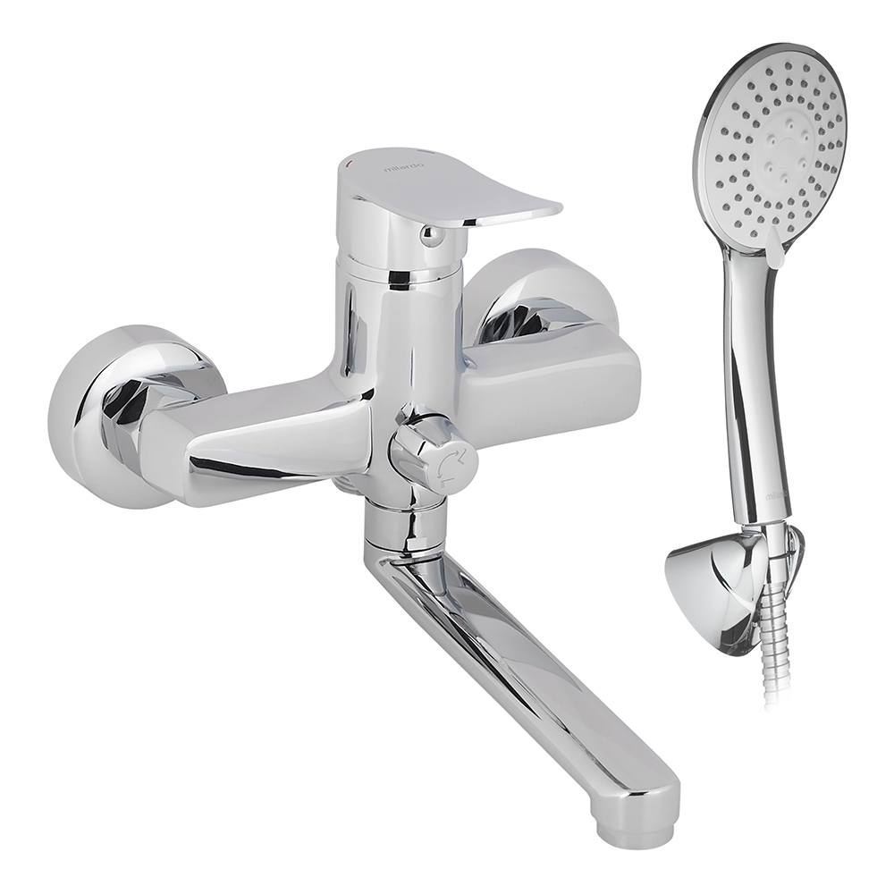 original-27698.jpg Смеситель для ванны Milardo Demi хром однорычажный со средним изливом с лейкой (DEMSB02M02) — изображение 1