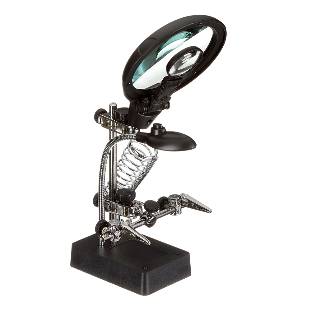 original-27816.jpg Держатель Rexant Третья рука с LED подсветкой и лупой х2.5 (12-0250) — изображение 1