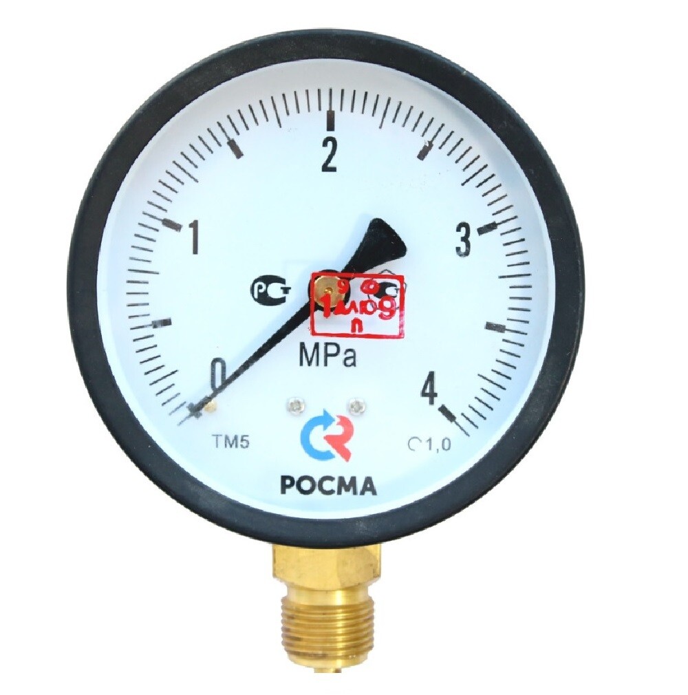 original-27935.jpg Манометр Росма ТМ-310Р.00 G1/4.2,5 радиальный 1/4 НР(ш) 4 бар d63 мм (9574) — изображение 1