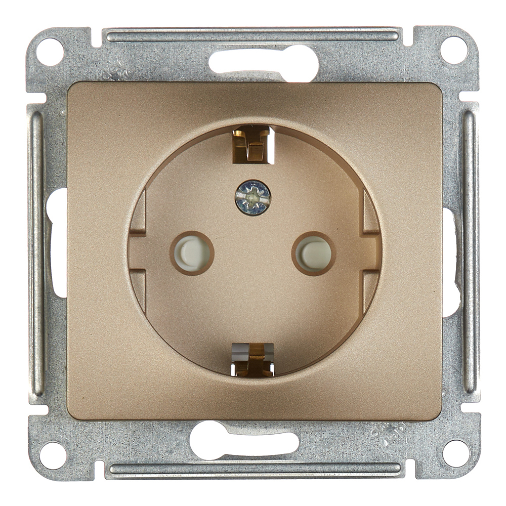 original-27947.jpg Розетка Systeme Electric Glossa встраиваемая титан со шторками (GSL000445) — изображение 1