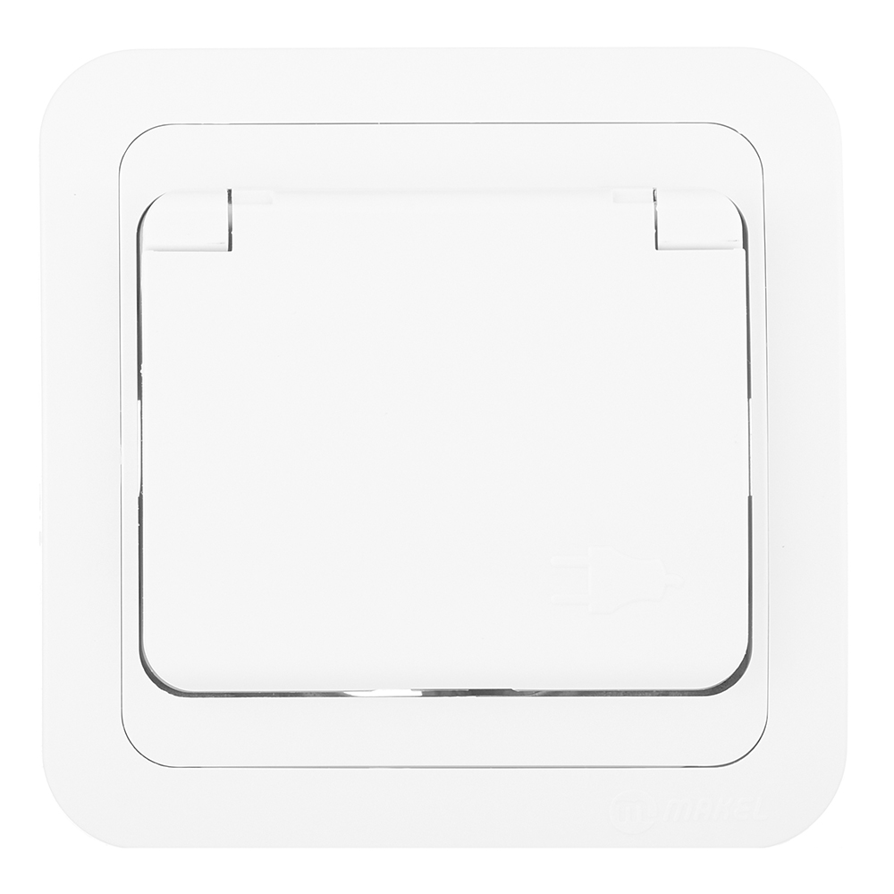 original-27995.jpg Розетка Makel Mimoza встраиваемая белая с крышкой (12029) — изображение 1