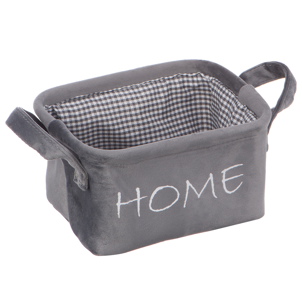 original-28059.jpg Корзина для хранения Велюр 210х160х120 мм серая — изображение 1