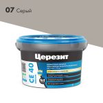 Затирка цементная Церезит CE 40 aquastatic 07 серая 2 кг